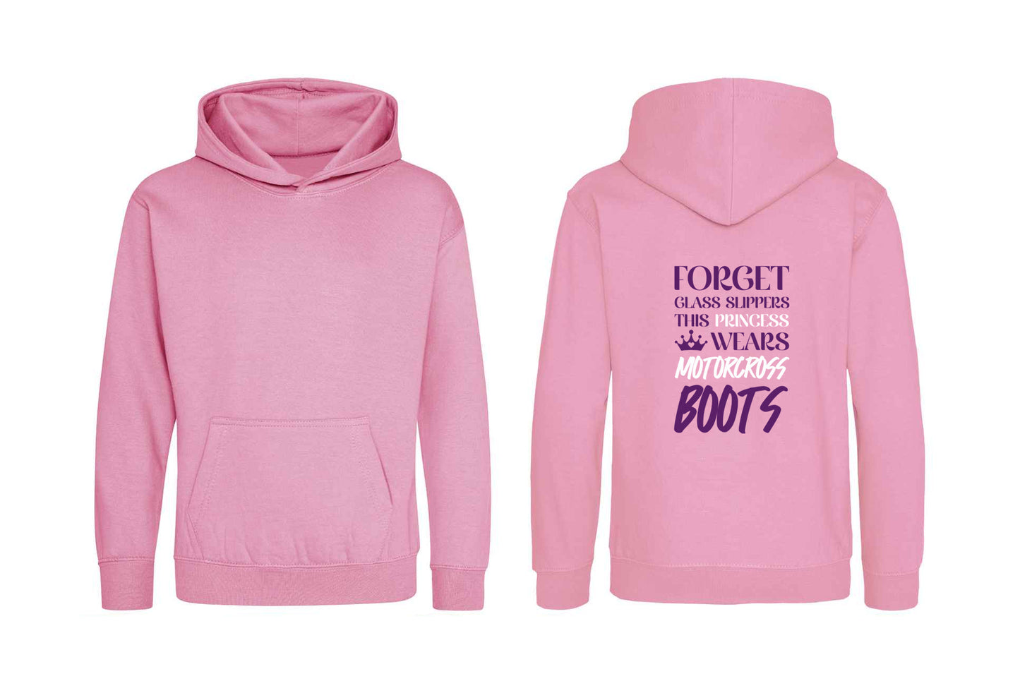 Pink Hoodie, Princess wears MX Boots