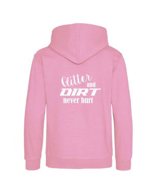Pink Hoodie, Glitter and Dirt never hurt